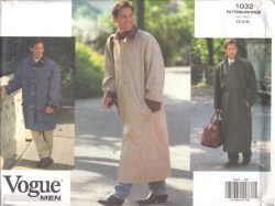 1032 VOGUE MR DETACHABLE LINING COAT LENGTHS PATTERN XS-MD 30-40" UNCUT or LG-XL CHOICE